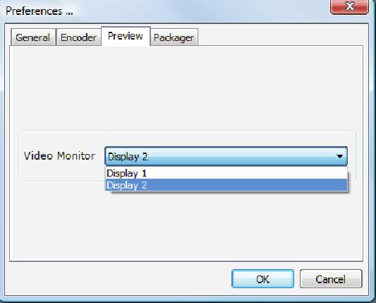 Qubemaster PrO 71 On the Preview page, select a display monitor in the Video Monitor drop-down list.