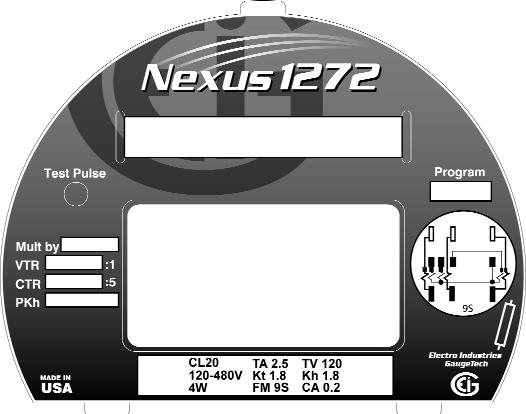 Chapter 3 Operating Instructions for the Nexus 1262/1272 Meter 3.