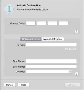 3. Relaunch Capture One, and click Pro. Activating Capture One DB for Mac To activate Capture One DB for Mac: 1. From the Capture One 10 menu, select Licence.