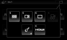 See Activating HDMI Video Output. The HDMI controls can be reached by clicking HDMI on the Home screen or in the contextual menu.