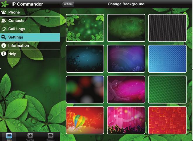 4.12 User Customization The IP Commander provides 12 wallpapers to allow you to change the background of your IP Commander. To change the wallpaper, please follow the following steps: 1.