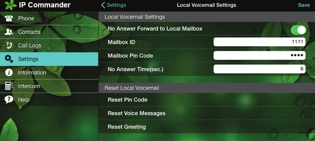 6. Voicemail box in mini-pbx (for IP3092D Series) An internal voicemail box is created for the DECT system in the Communicator.