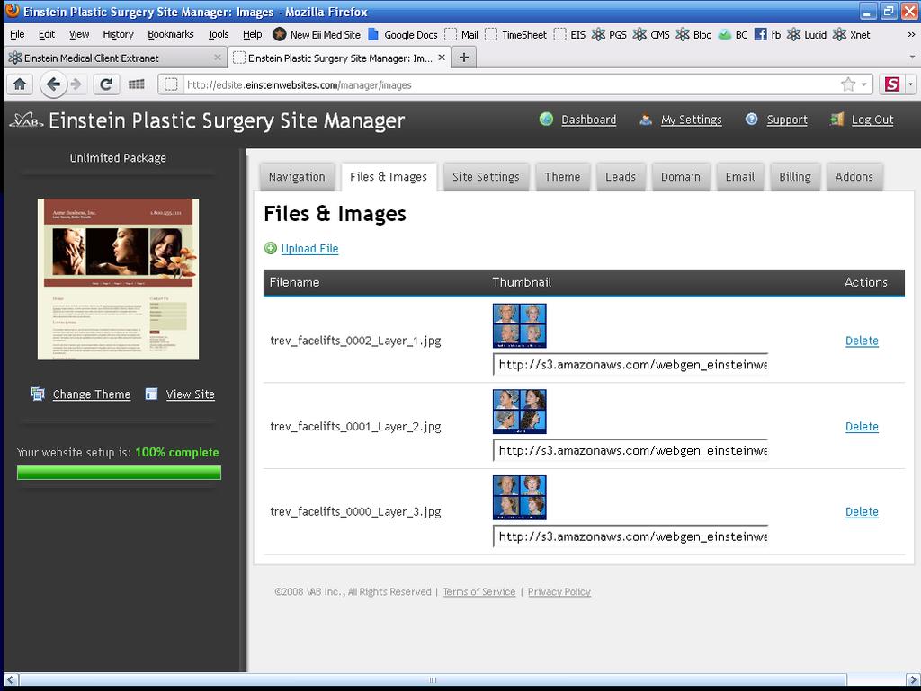 Files & Images The Files and Images tab is like a file bank. Uploading a file here makes the file available for later use.