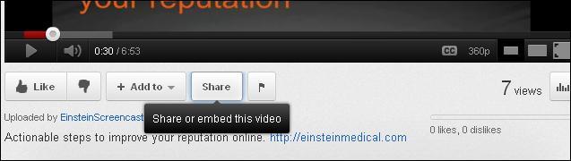 Embed a YouTube Video Go to the YouTube video you want to add to your site and