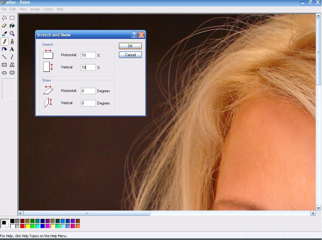 Resize an Image in Microsoft Windows 3 Once in Paint, click Image from the navigation (between View and Colors ) and select Stretch and Skew.