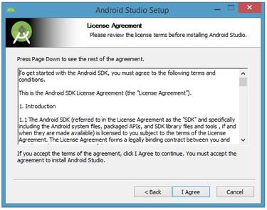 Clicking Next will navigate to component selection dialog, which gives you the option to decline/install the Android SDK