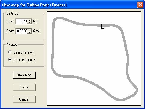 6 Circuit Mapping Podium allows a track map to be produced for each circuit for which data has been logged and stored.