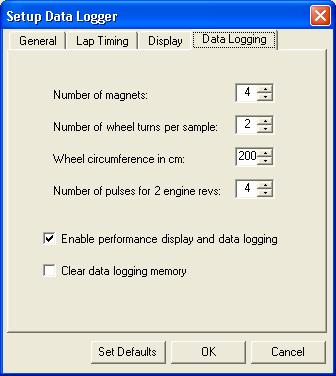 8.1.5 Data Logging Click the Data Logging tab to display the Data Logging page ( Figure 31) of the Setup Data Logger Dialog.