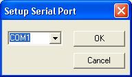 8.4 Serial Port To alter the serial port that Podium uses to communicate with the RCA40 do the following: 1. Choose Setup Serial Port from the main menu.