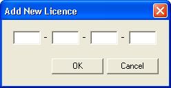 Click Add to display the Add Licence Dialog ( Figure 3), enter the licence code and then click OK. Figure 3 - Add Licence Dialog 2.