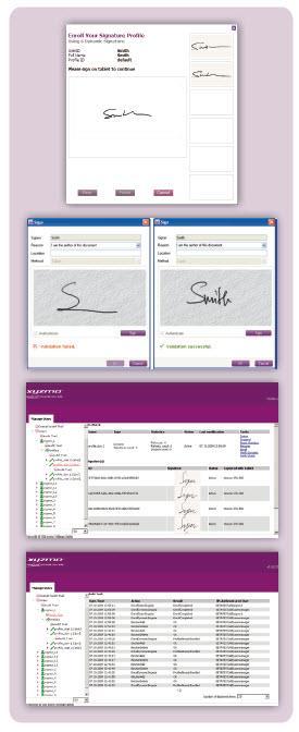 The Features Signature Verification The SIGNificant Biometric Server is an extremely reliable product due to the following factors: Dynamic Signature Verification The system utilizes distinctive