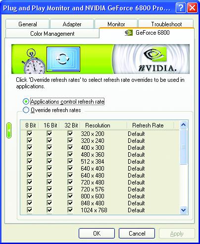 My connected TV does not appear in this list This option can be used to force detection of an attached TV set which does not report its presence to the graphics card.