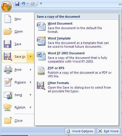 Saving a file in pdf format Figure 4. Save As Dialog To save in pdf format, follow the following steps: 1.
