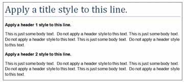 Apply Header 1 and Header 2 styles as directed within your