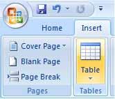 Word 2007 Foundation - Page 68 Tables Using Tables You can insert a table into your document. Each cell within the table can display text or a graphic.