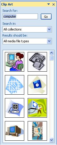 Word 2007 Foundation - Page 81 To insert a clip art item all you have to do is to click on the