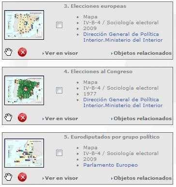 temporal extent and a link to the data source). Figure 6. Thumbnails view - List of results.