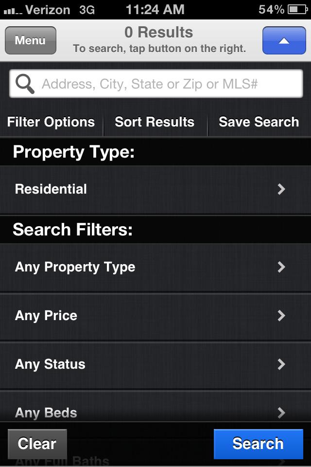 Page Count iphone main menu Search Function (Search on Address,