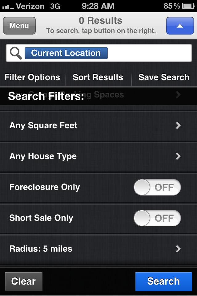 Map view List view Search Function (Homes Near Me) Ensure