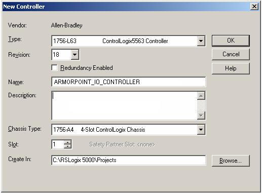 Configure the Adapter for Direct Connection and Rack Optimization in RSLogix 5000 Software Chapter 5 Create the Example Application Perform the following steps to create the example application: 1.