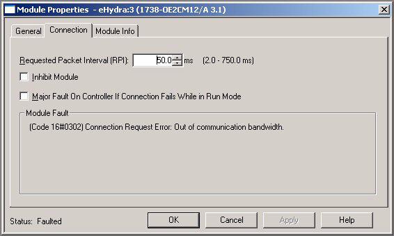 Chapter 5 Configure the Adapter for Direct Connection and Rack Optimization in RSLogix 5000 Software An Overloaded 1738-AENT/B Adapter Each ArmorPOINT I/O connection established with the 1738-AENT/B