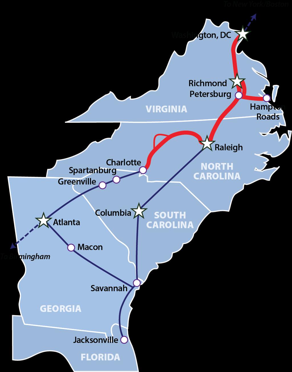 Piedmont Corridor Part of Federal Southeast Corridor 1992
