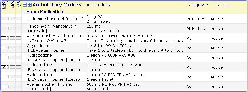 Printing prescriptions: To print the ambulatory meds as an RX for patient to fill separately check the medication and print.