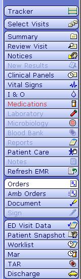 Summary through Notes: This is all information from the Enterprise Medical Record or EMR(In Magic, PCI). Any of these buttons that are red indicates new information since it was last reviewed by you.