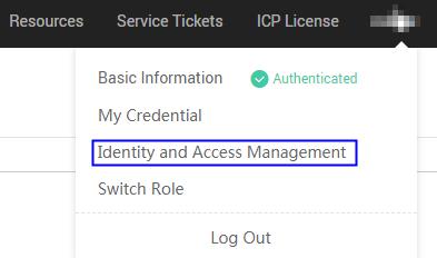 8 Frequently Asked Questions Figure 8-30 Identify and access management b. Click Agency. On the displayed Agency page shown in Figure 8-31, view the agency number.