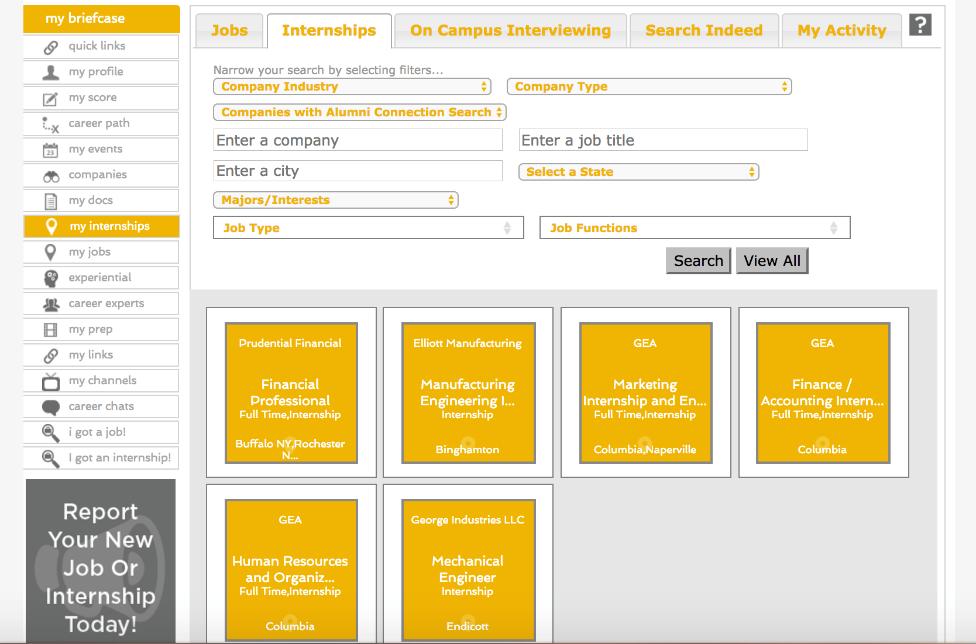 12. Click Companies to see the various employers and companies registered in Purple Briefcase.