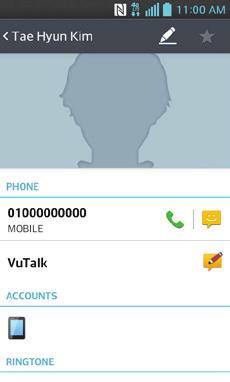 2 Tap the contact you want to connect to using VuTalk.