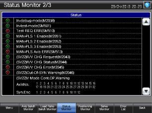 Monitor Base screen B-30001: Menu Base