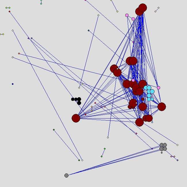 A. Jiménez et al.: Small world seismic network 393 Fig. 7. Networks obtained for r c >0.