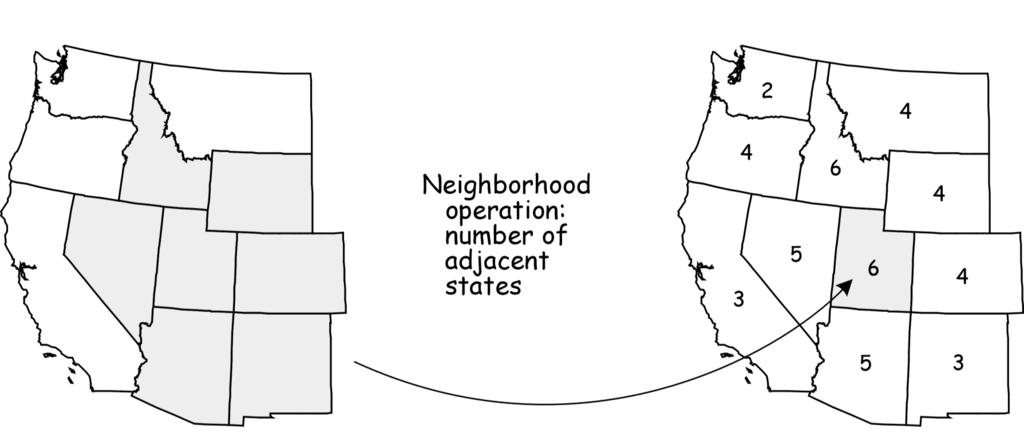 2. NEIGHBORHOOD OPERATIONS Use data from both an input location plus