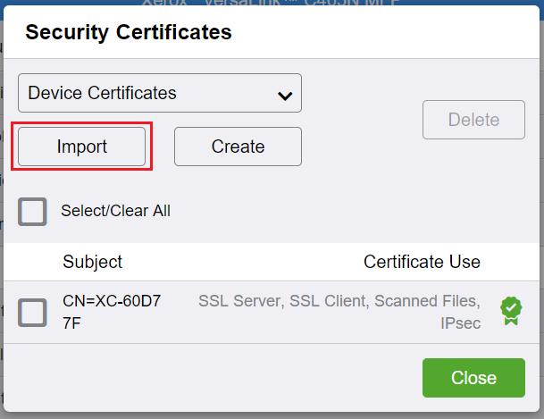 6. Once the certificate files are uploaded, enable Verify Server