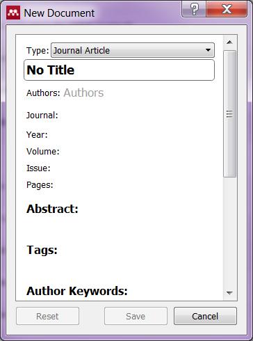Manual entry When necessary, references can also be added manually. To do this in Mendeley Desktop, open the dropdown on the Add references menu (#1), and then select Add Entry Manually.