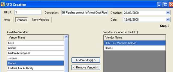 14) You can select more then one vendor at a time by using shift and select or CTRL select.