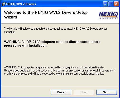 - Step 1: Install the WVL2 Drivers and Utilities The WVL2 Drivers Setup Wizard Welcome screen is displayed. Figure 2.