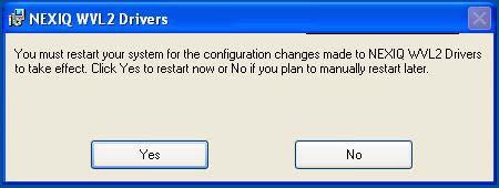 The WVL2 Drivers Setup Wizard closes and the following dialog box opens.