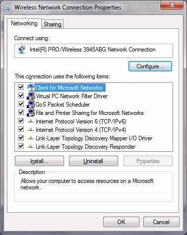 - Step 2: Configure the Wireless Network Card The Wireless Network Connection Properties screen is displayed. Figure 2.