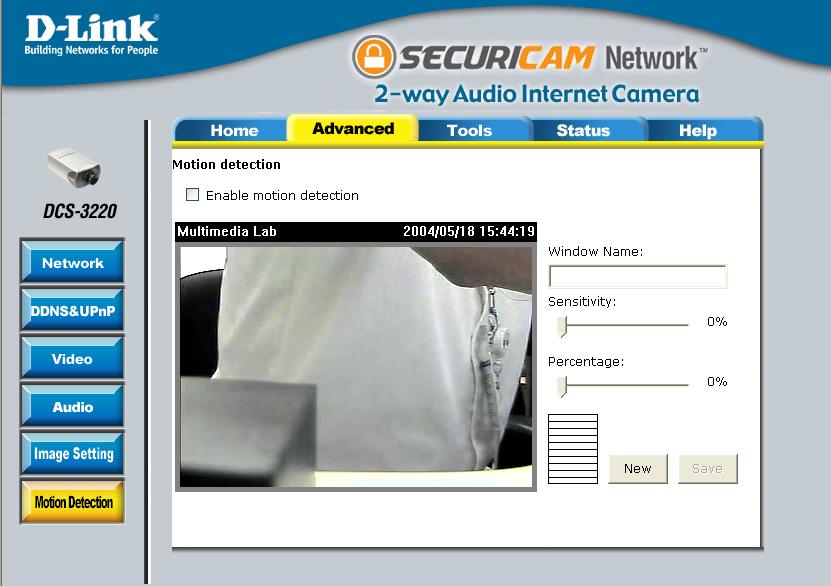 119 Schedule Video Recording with Motion Detection To schedule video recording with motion detection, you must first enable motion detection on the Internet Camera.