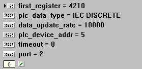 14 SCADAPack E Koyo DirectNET PLC Interface Manual 5.2.1 Input Board Parameters first_register: for koyv.