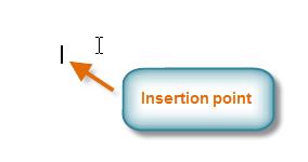 The insertion point 3. Type the text you wish to appear. To Delete Text: 1. Place the insertion point next to the text you wish to delete. 2.