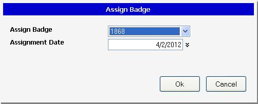 Use the Assign Badge window to assign an inactive badge to an employee.