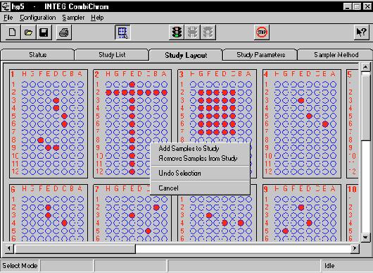 CombiChrom Software Familiarization Study Layout Screen (233 XL and