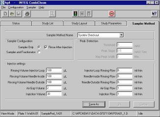 System Check-out Sampler Method Settings Sampler Method Settings 1 Enter the Sampler Method screen and
