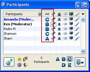 From the Tools menu, Select Polling, and then select Show Statistics The summary results are only visible to a moderator.