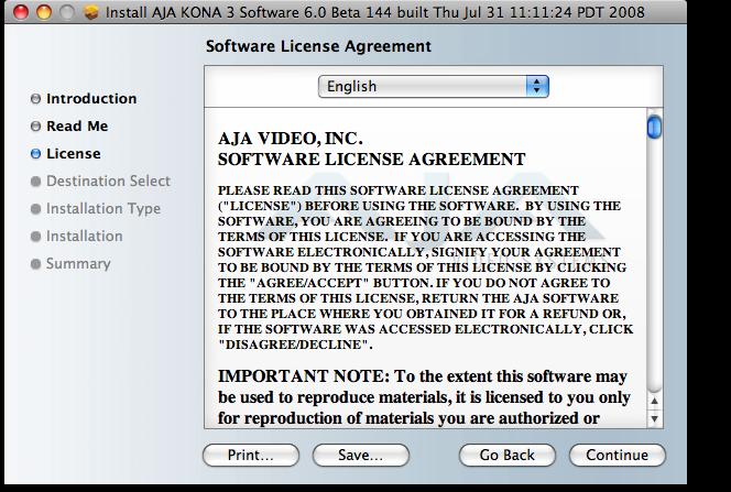 Read and agree to the Software License Agreement.
