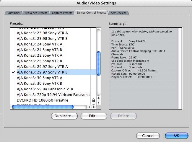 KONA 3 Installation and Operation Manual Easy Setups for Typical Uses 91 QuickTime Audio Settings these settings select an audio input source and affect how it's processed by Final Cut Pro.