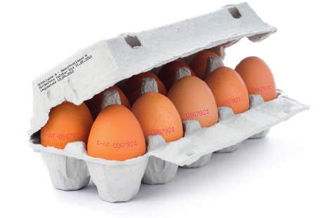 CIJ marking and coding also provides excellent legibility on all egg carton materials